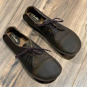 Womens Clarks Artisan Janey Mae Derby Flat Brown Leather Lace Up